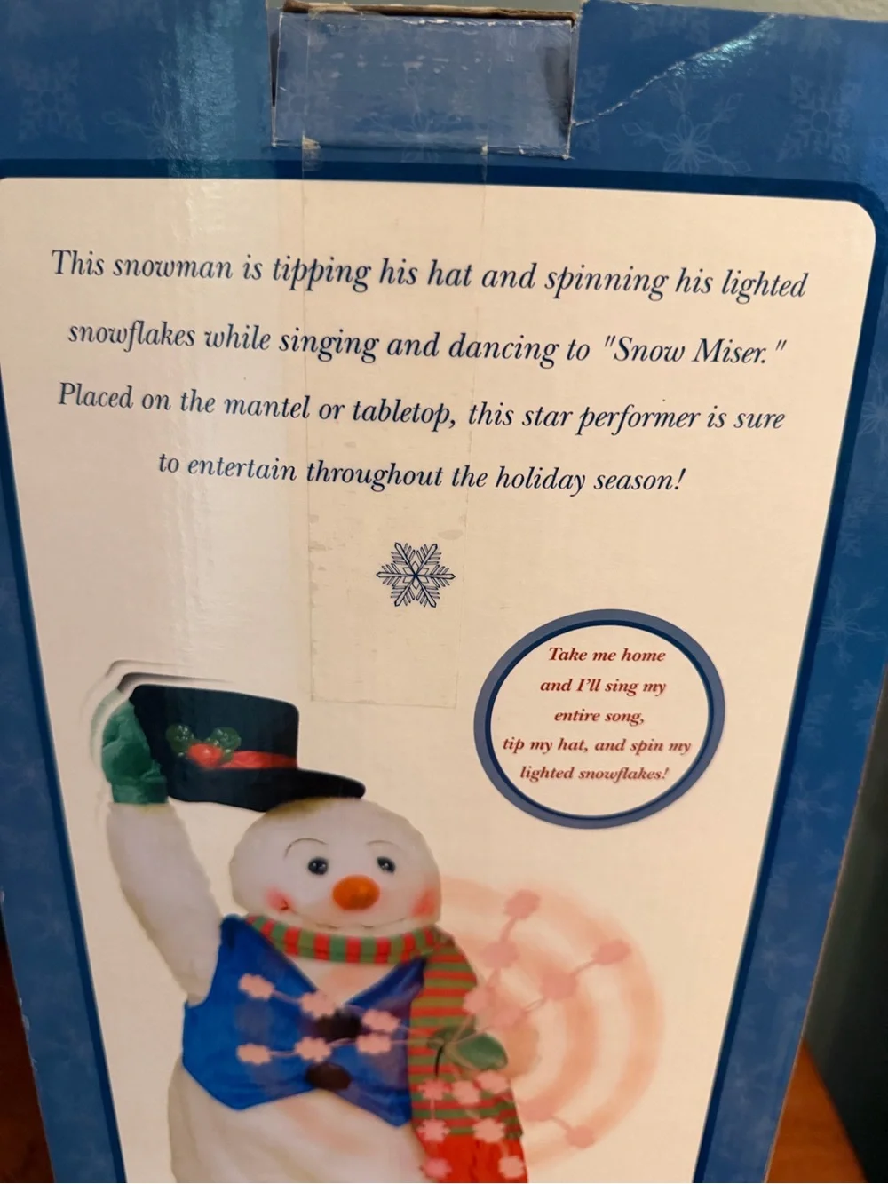 Vintage Rare 2004 Gemmy Holiday Spinning Singing “Snow Miser” Animated Snowman